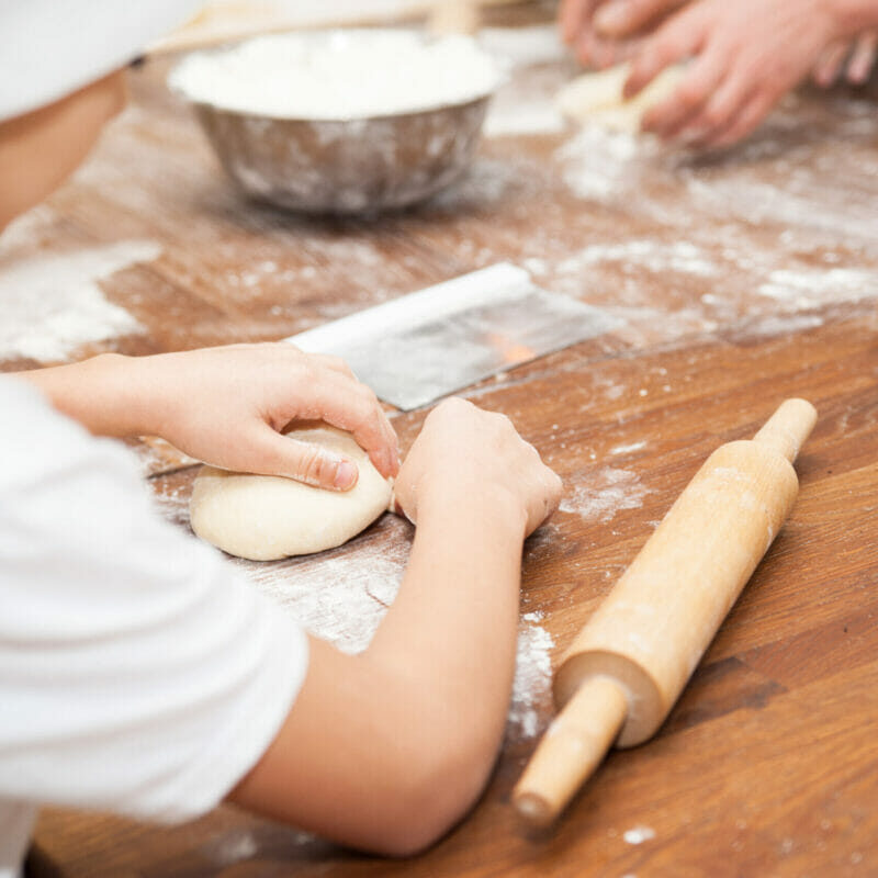 Young,Children,Make,Dough.,Hands,Close,Up